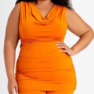 Plus Size Orange Sleeveless Top